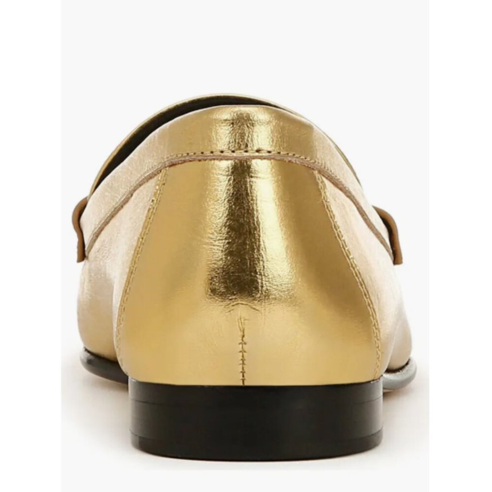 *SOLD* Veronica Beard 'Penny Tassel' Leather Loafer Shoes, Metallic Gold - Picture 7 of 8